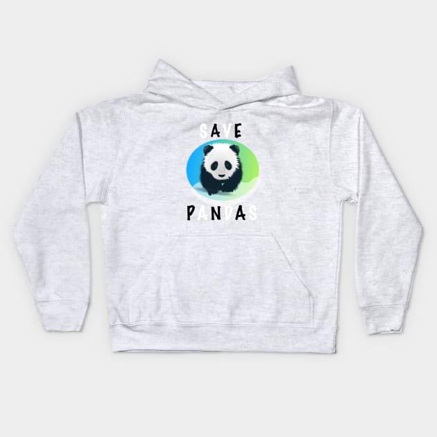 SAVE PANDAS Kids Hoodie by BlueDolphinStudios